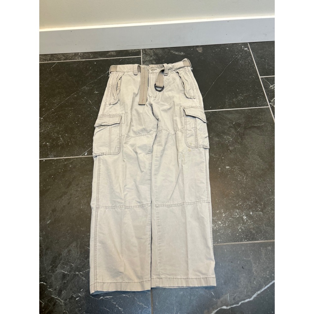 Unionbay Mens Cargo Pants 33x33 Khaki Tan Wide Leg Belted Utility Gorpcore Pants